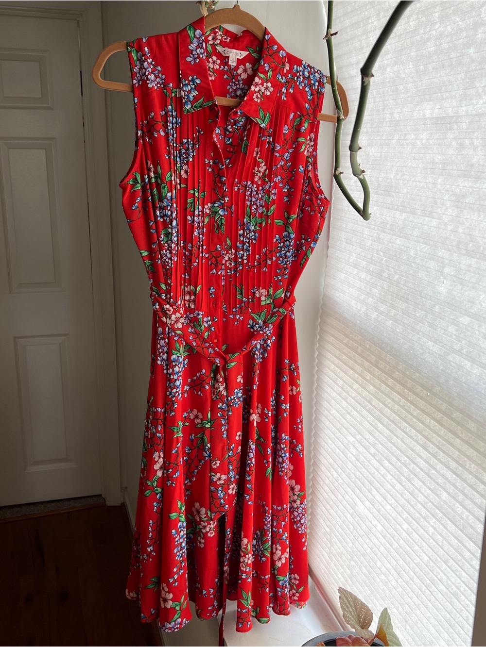 Nanette Lepore Red Floral Sleeveless Midi Dress